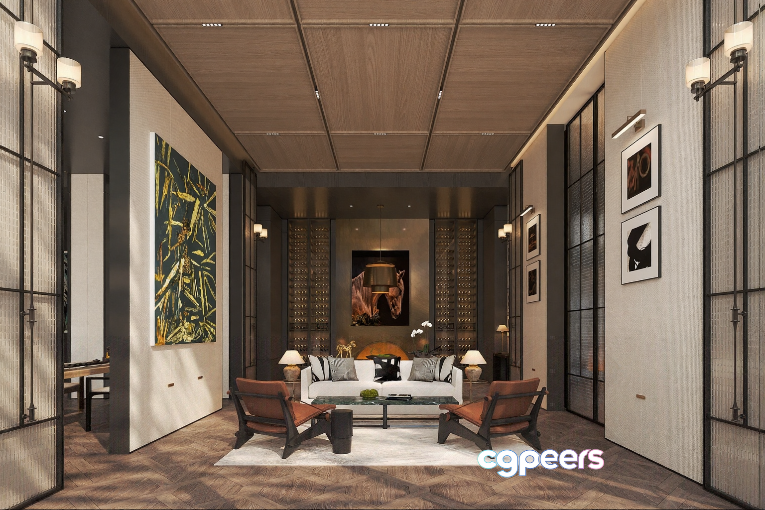 Modern Living Room 3D Model - 5258 - CORONA Render Modern Living Room 3D Model - 5258 - CORONA Render