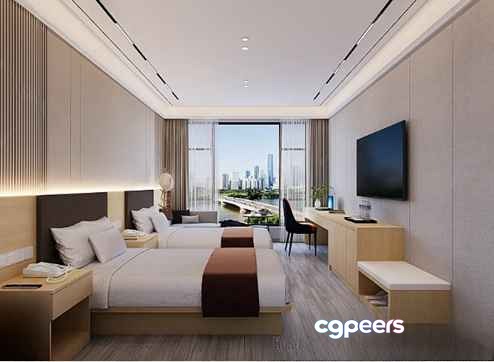 A Hotel Room 3D Model - 23115 - VRAY Render A Hotel Room 3D Model - 23115 - VRAY Render
