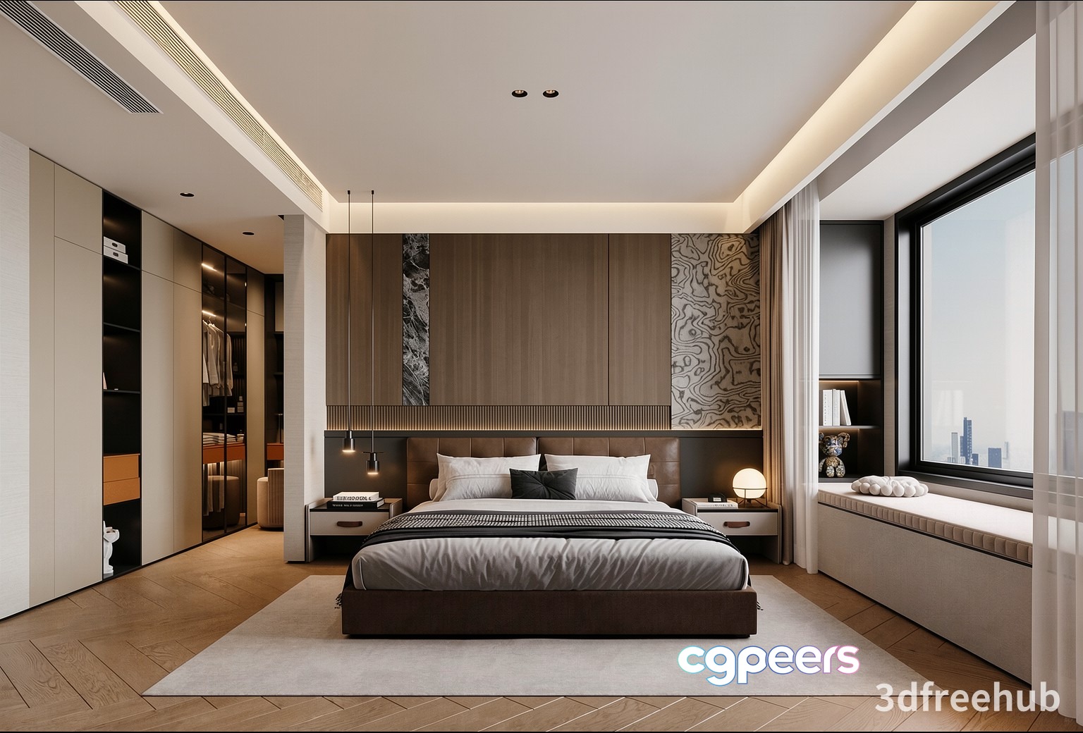 Modern Bedroom Design 3D Model - 19145 - VRAY Render Modern Bedroom Design 3D Model - 19145 - VRAY Render