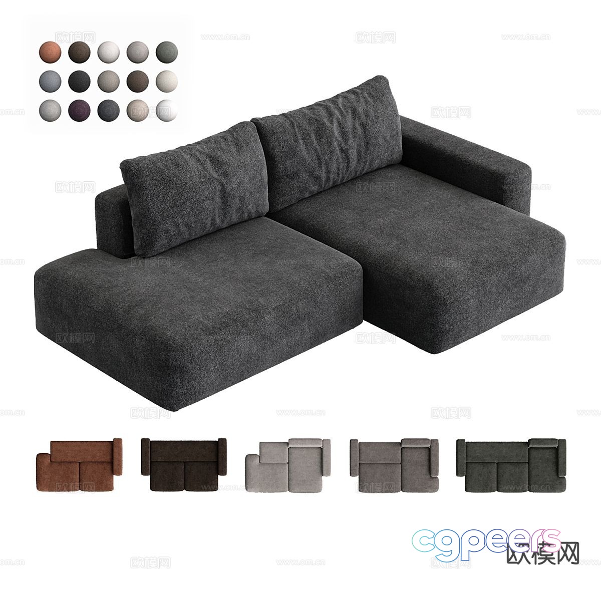 A Modern Gray Sofa 3D Model - 20722 - VRAY Render A Modern Gray Sofa 3D Model - 20722 - VRAY Render