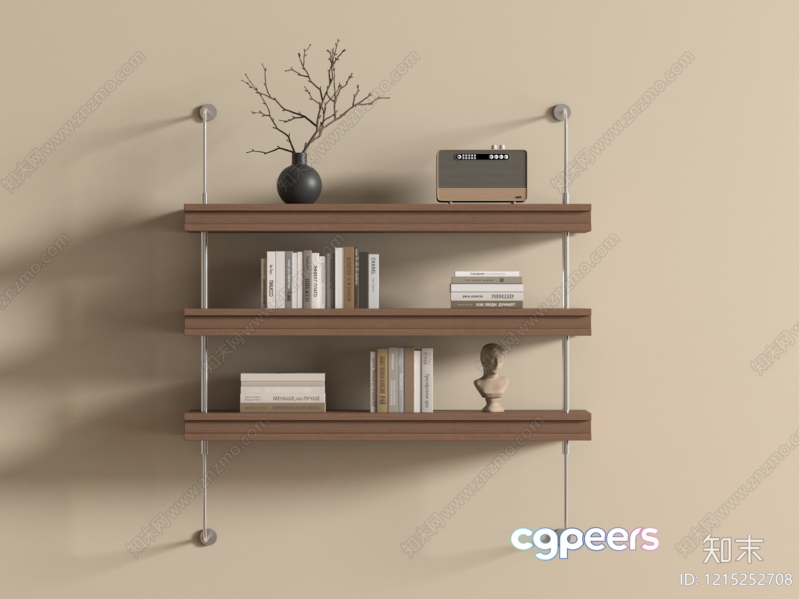 Wall-Mounted Shelving 3D Model - 17639 - VRAY Render Wall-Mounted Shelving 3D Model - 17639 - VRAY Render