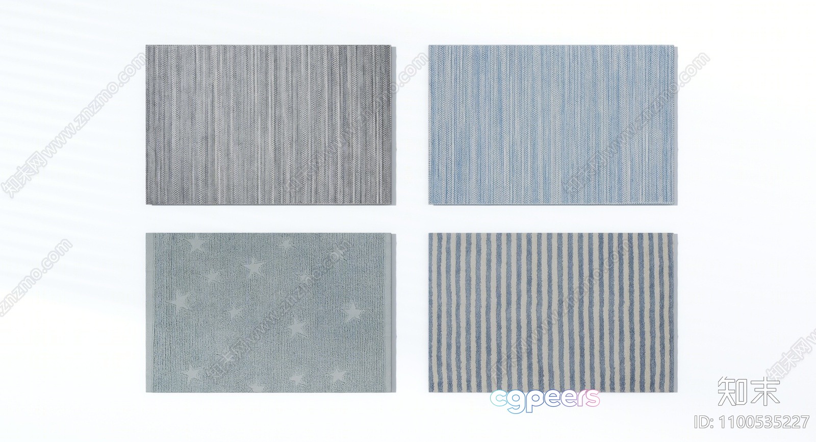 Gray And White Striped Rugs 3D Model - 8352 - VRAY Render Gray And White Striped Rugs 3D Model - 8352 - VRAY Render