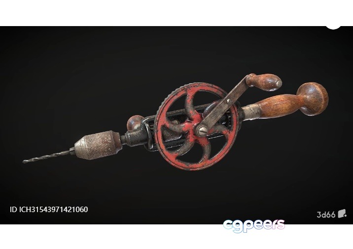 Old Hand Drill 3D Model - 1247 - VRAY Render Old Hand Drill 3D Model - 1247 - VRAY Render