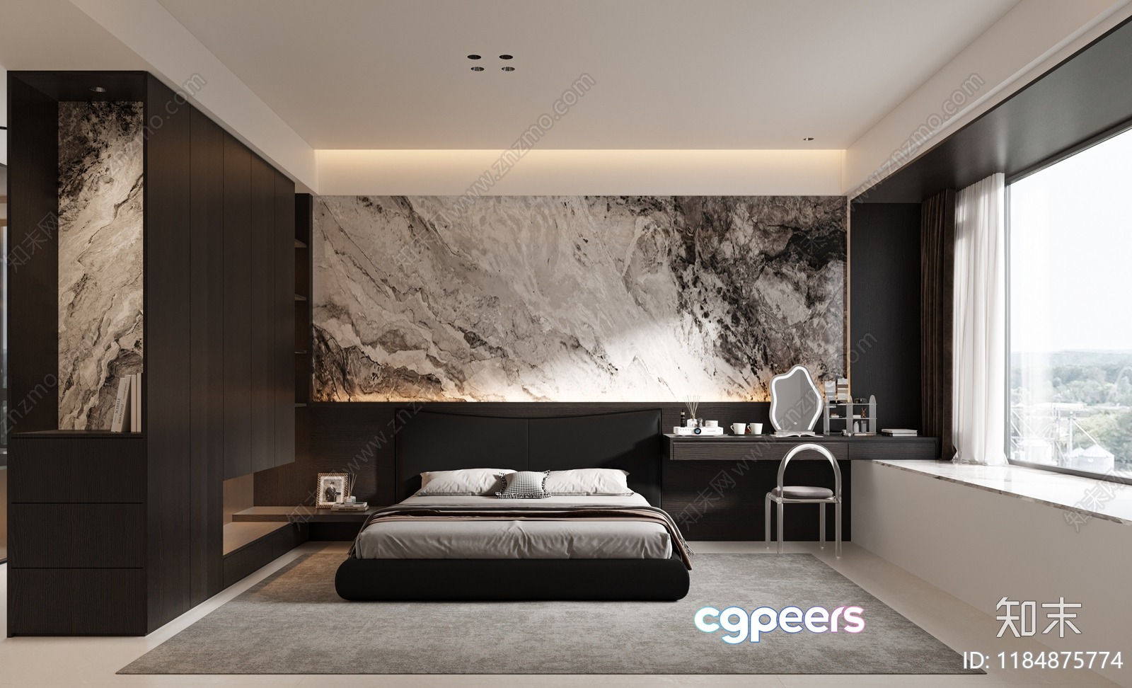 Modern Bedroom Design 3D Model - 13847 - CORONA Render