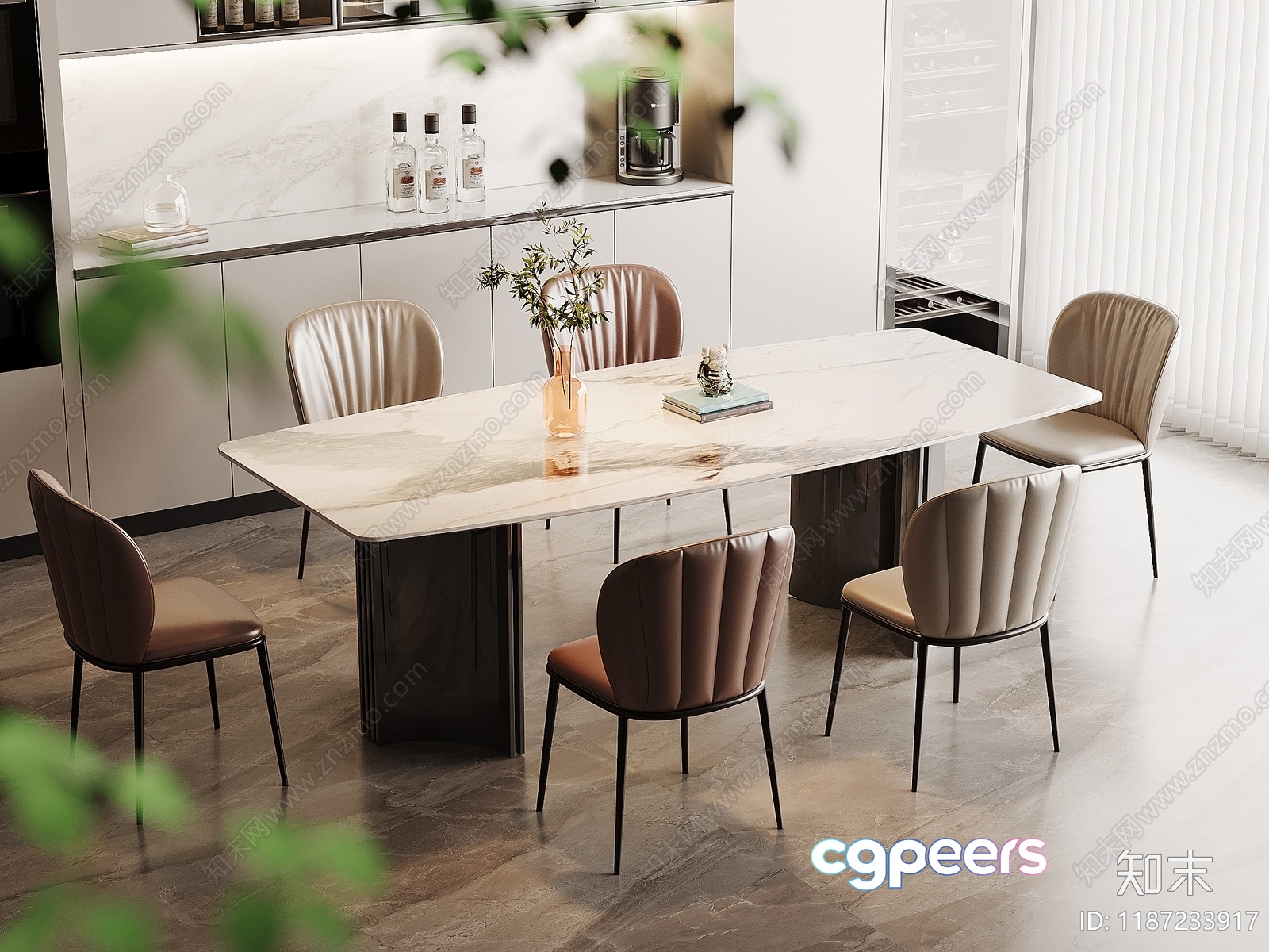Modern Dining Room 3D Model - 21329 - CORONA Render Modern Dining Room 3D Model - 21329 - CORONA Render