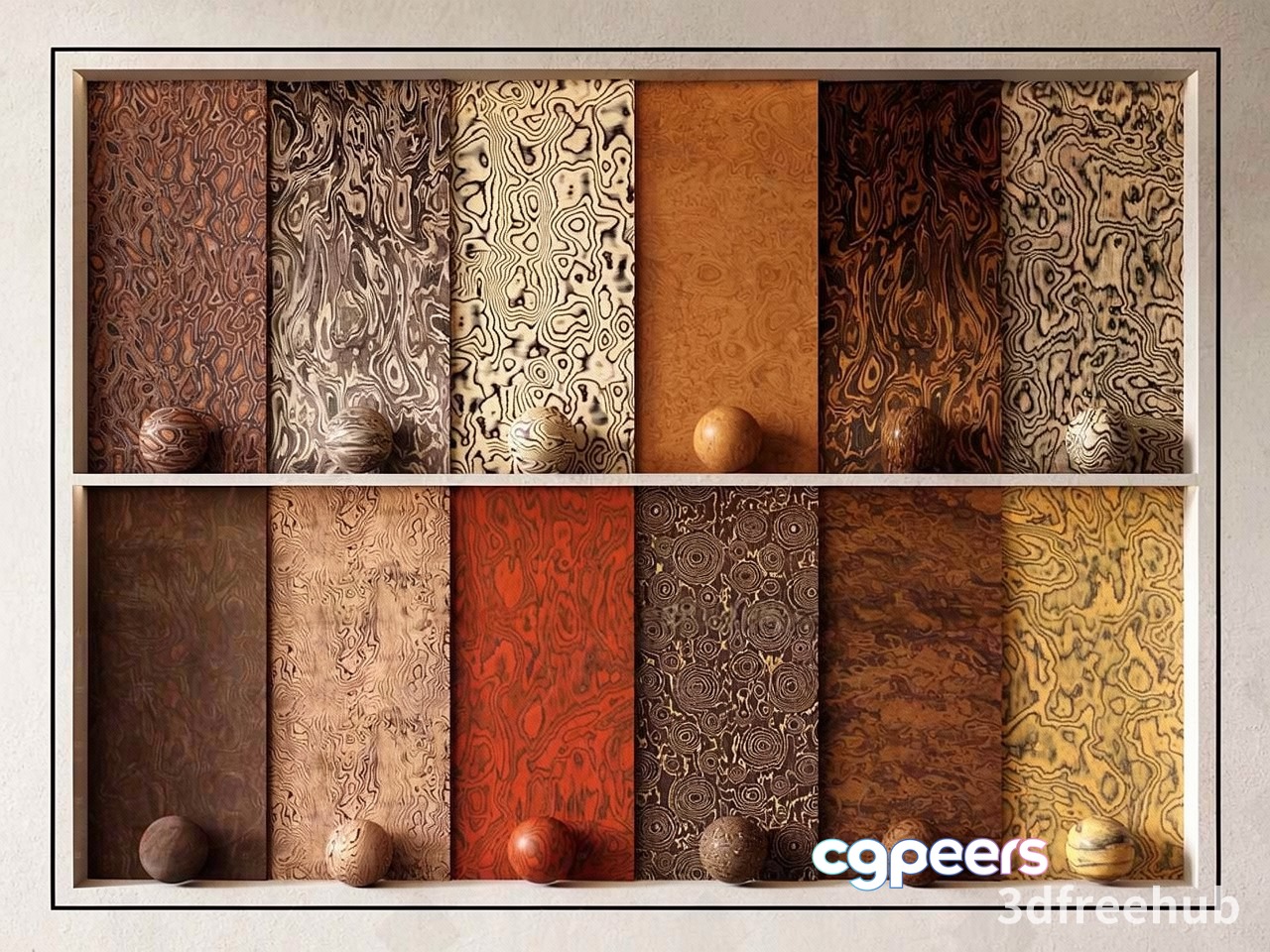 Brown Decorative Wall 3D Model - 20820 - VRAY Render