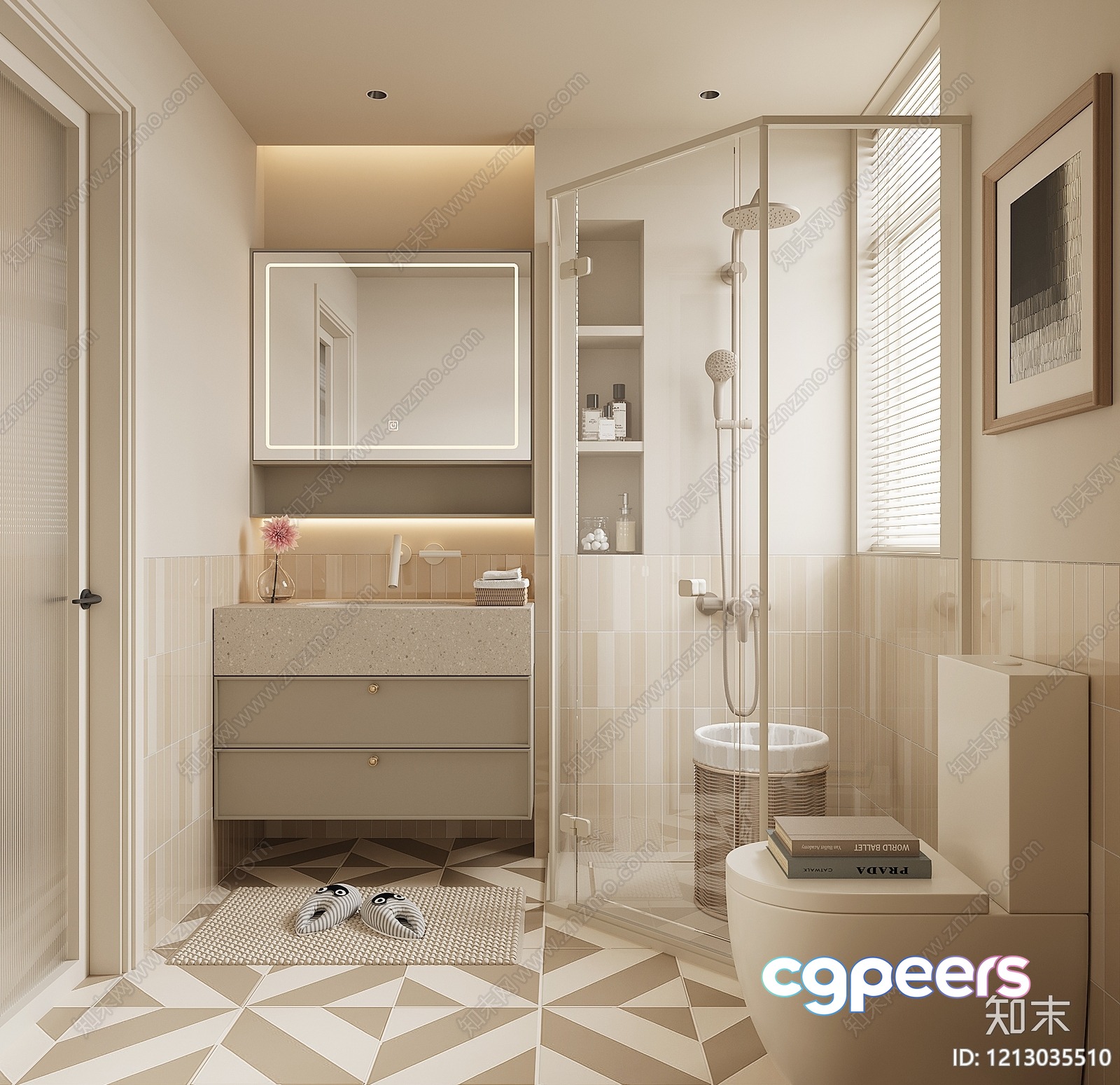 Modern Bathroom 3D Model - 1372 - VRAY Render