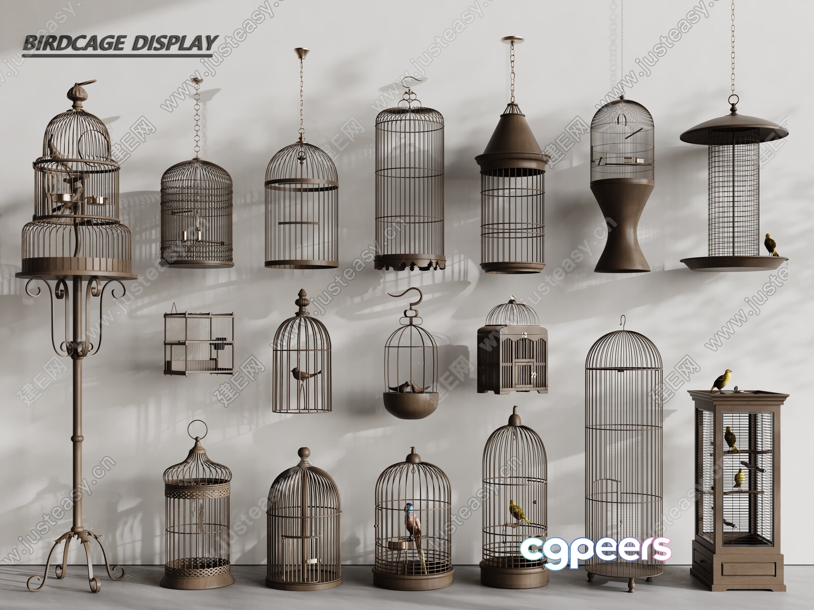 Birdcage Display 3D Model - 1710 - CORONA Render Birdcage Display 3D Model - 1710 - CORONA Render