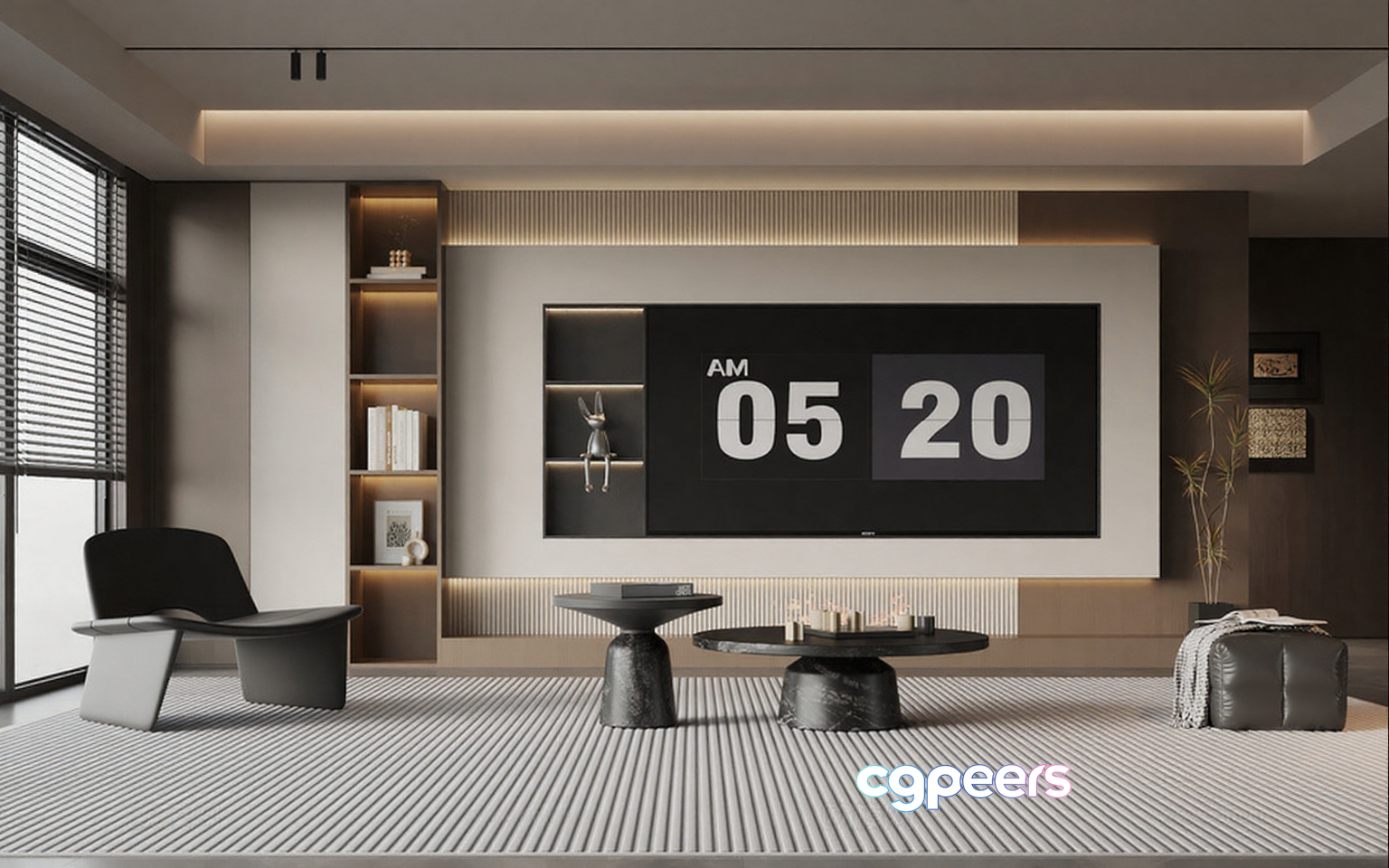 Modern Living Room 3D Model - 6392 - VRAY Render