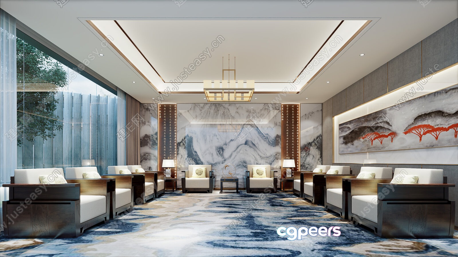 Modern Living Room 3D Model - 7275 - VRAY Render