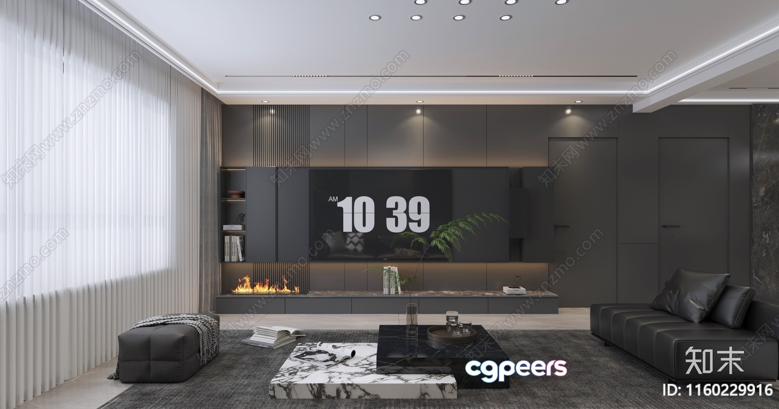 Modern Living Room 3D Model - 16011 - VRAY Render