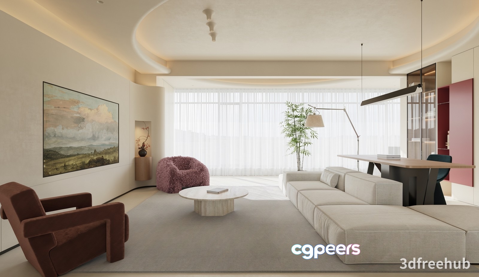 Modern Living Room 3D Model - 21277 - VRAY Render Modern Living Room 3D Model - 21277 - VRAY Render