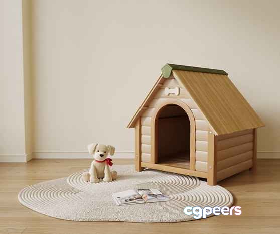 Wooden Dog House 3D Model - 12182 - VRAY Render