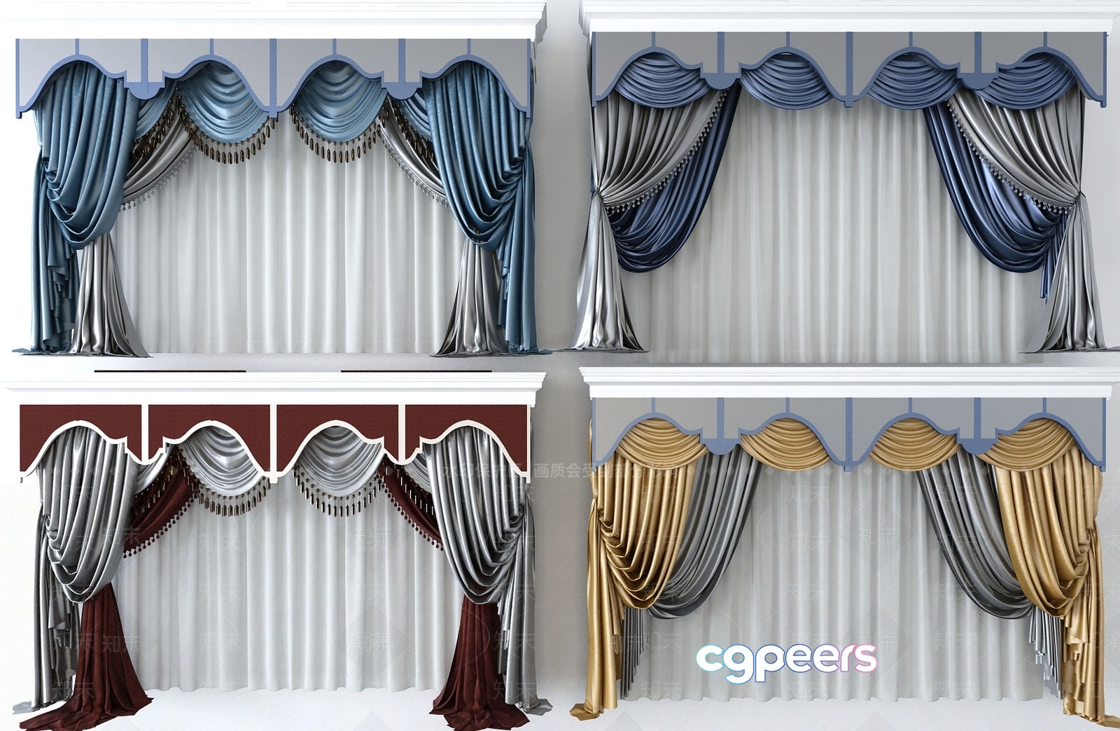 Classic Curtain Designs 3D Model - 17397 - VRAY Render