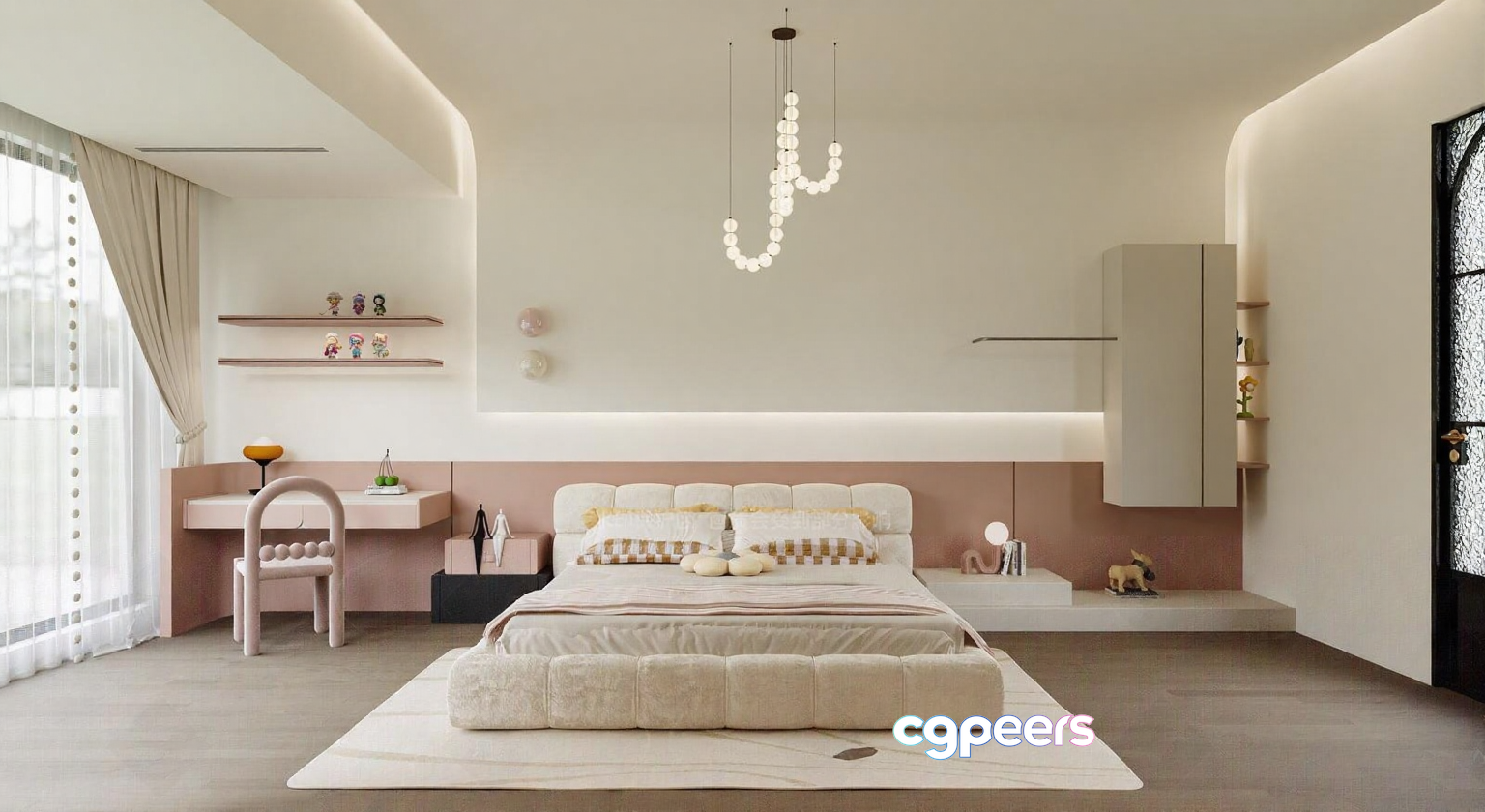 Cozy Modern Bedroom 3D Model - 14113 - VRAY Render