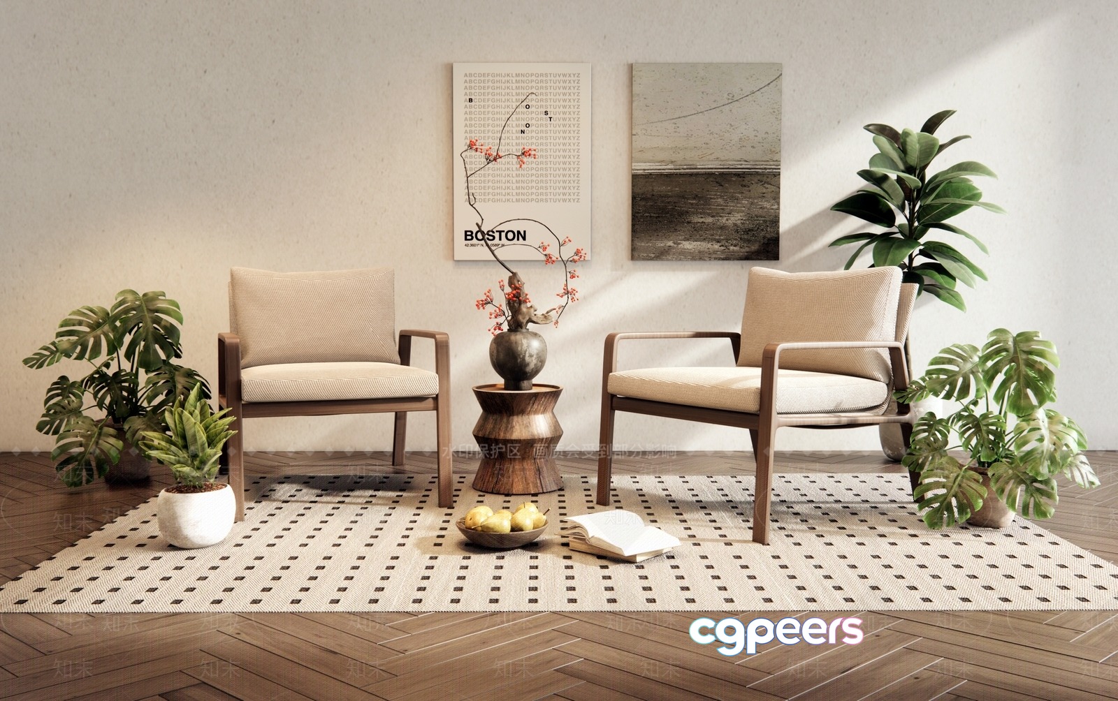 Modern Living Room 3D Model - 22147 - VRAY Render Modern Living Room 3D Model - 22147 - VRAY Render