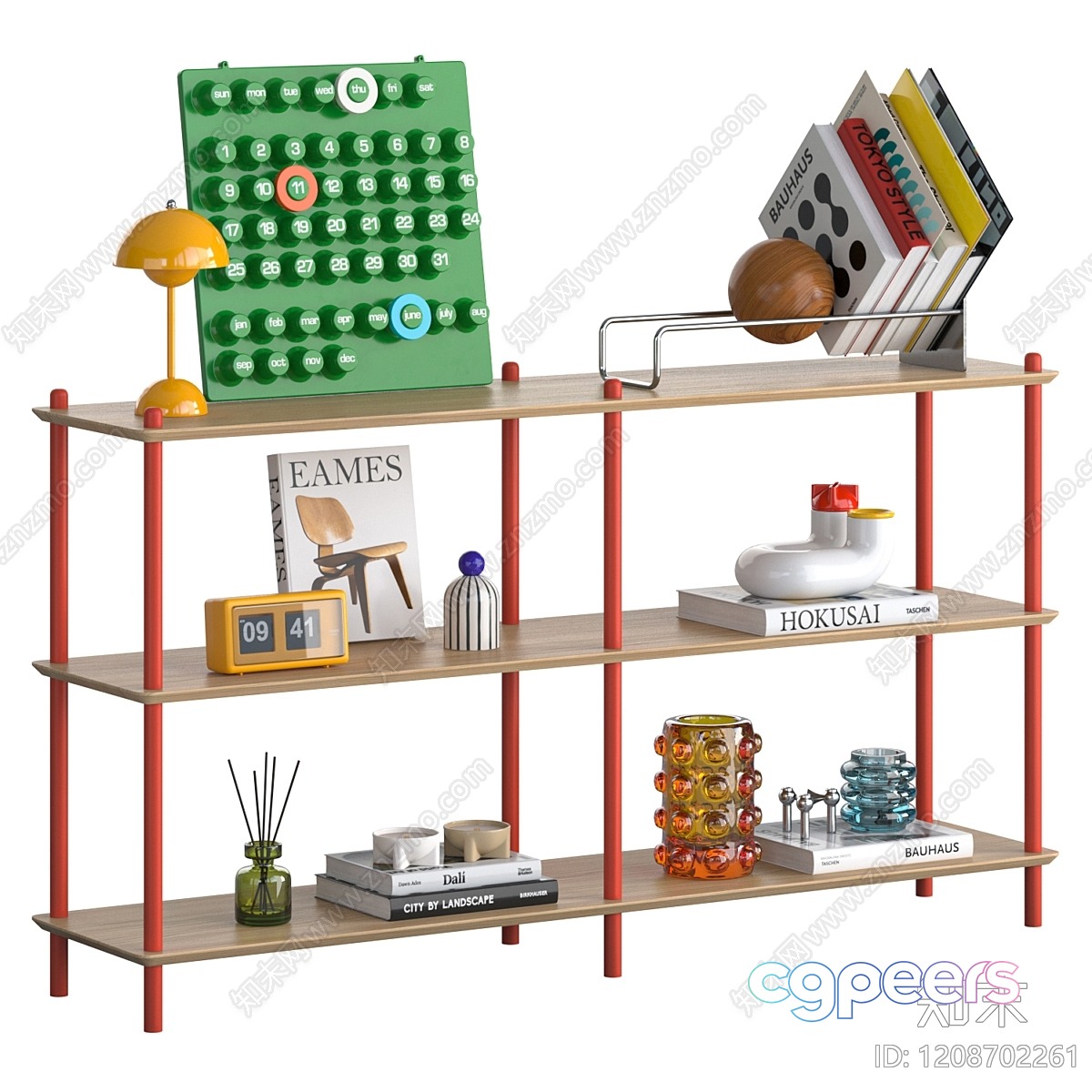 Modern Wooden Shelving Unit 3D Model - 5025 - CORONA Render Modern Wooden Shelving Unit 3D Model - 5025 - CORONA Render