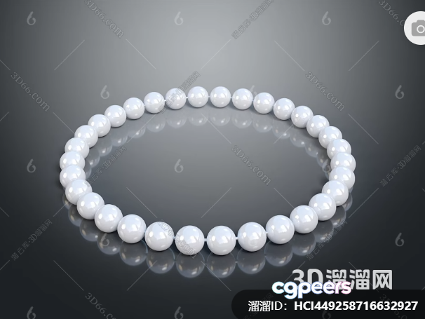 White Beaded Bracelet 3D Model - 11507 - VRAY Render White Beaded Bracelet 3D Model - 11507 - VRAY Render