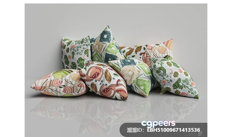 Decorative Pillows 3D Model - 493 - VRAY Render