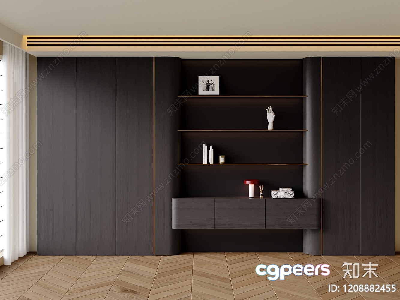 Modern Wall Unit 3D Model - 4425 - VRAY Render