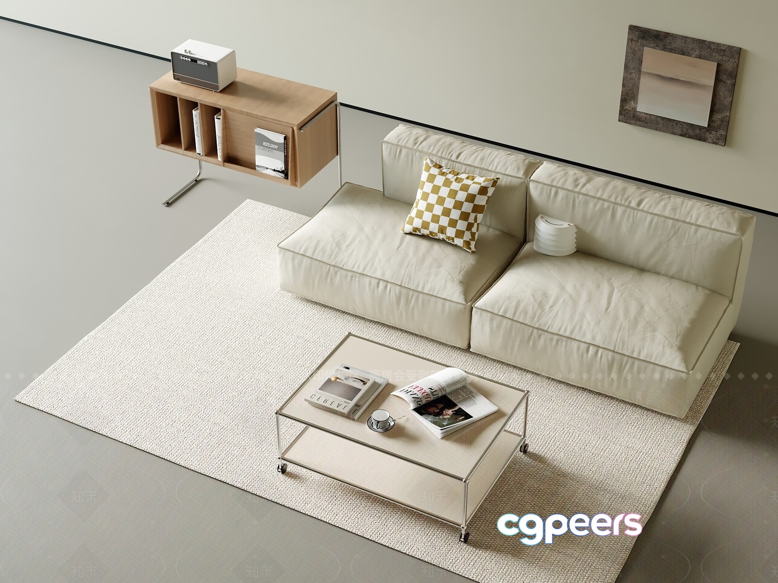 A Cream-Colored Couch 3D Model - 1180 - CORONA Render A Cream-Colored Couch 3D Model - 1180 - CORONA Render