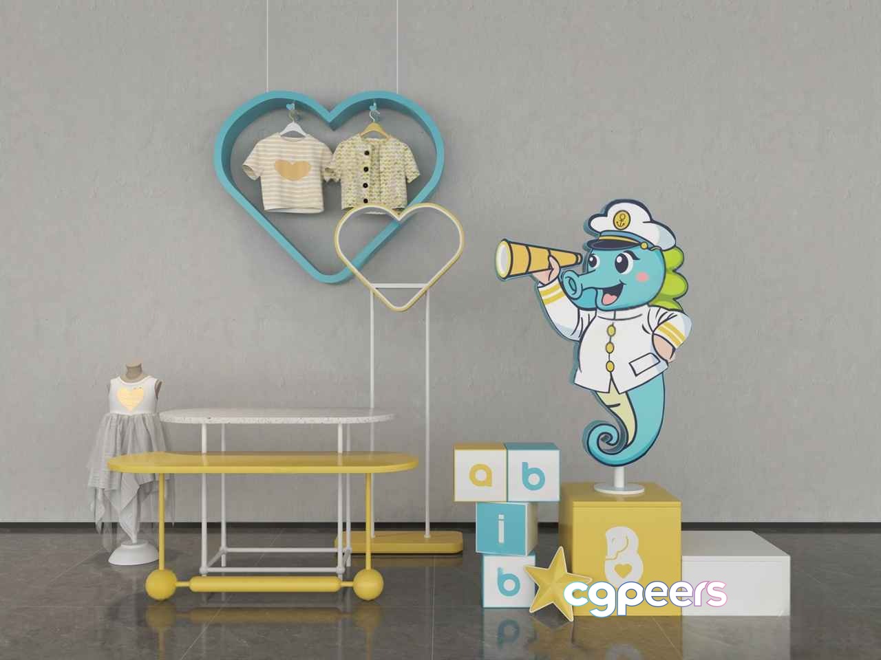 A Seahorse In A Sailor Costume 3D Model - 13921 - VRAY Render