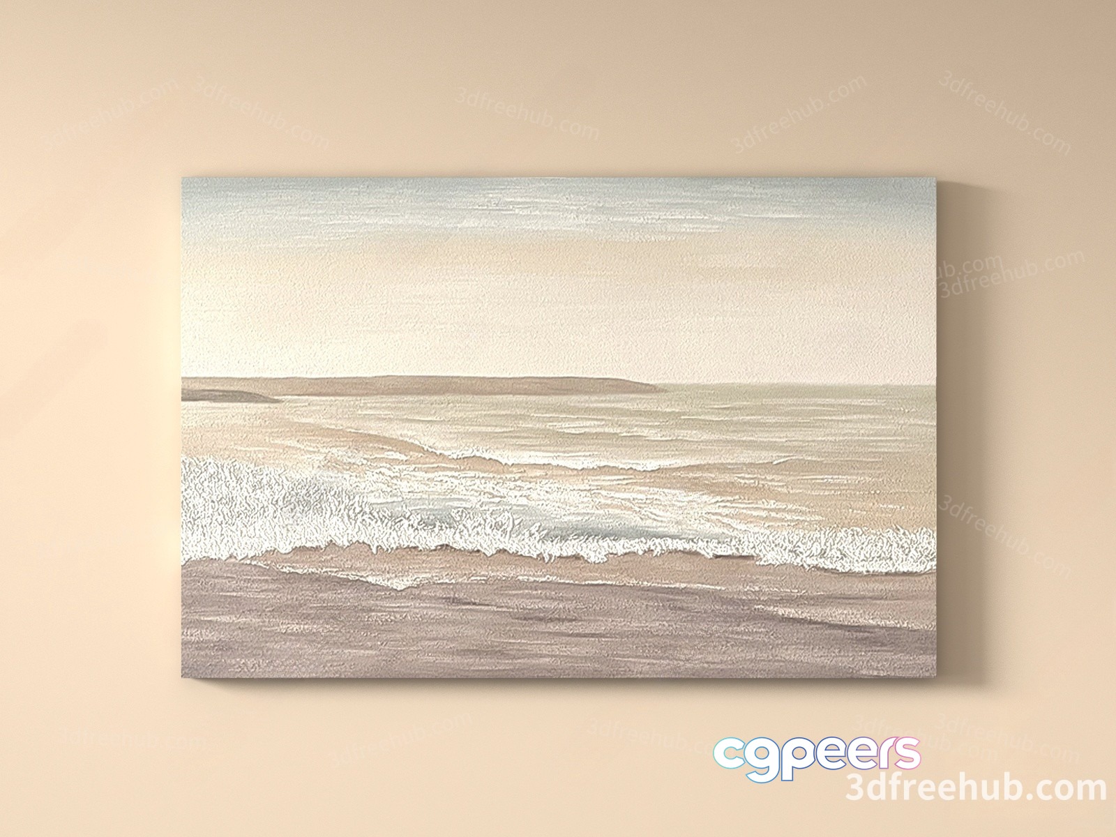 A Serene Beach Scene Likely A Painting Or Digital Art 3D Model - 19948 - VRAY Render A Serene Beach Scene Likely A Painting Or Digital Art 3D Model - 19948 - VRAY Render