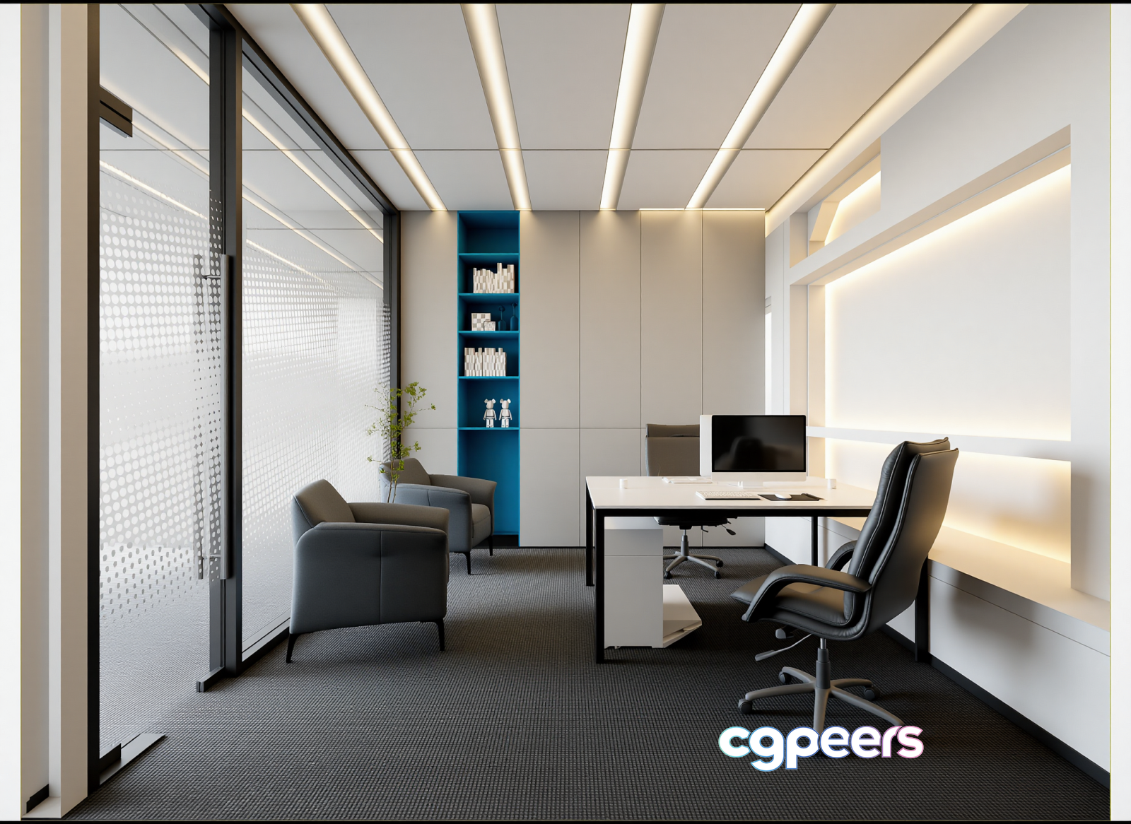Modern Office Space 3D Model - 23679 - VRAY Render Modern Office Space 3D Model - 23679 - VRAY Render