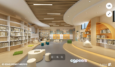 Modern Library 3D Model - 8740 - VRAY Render