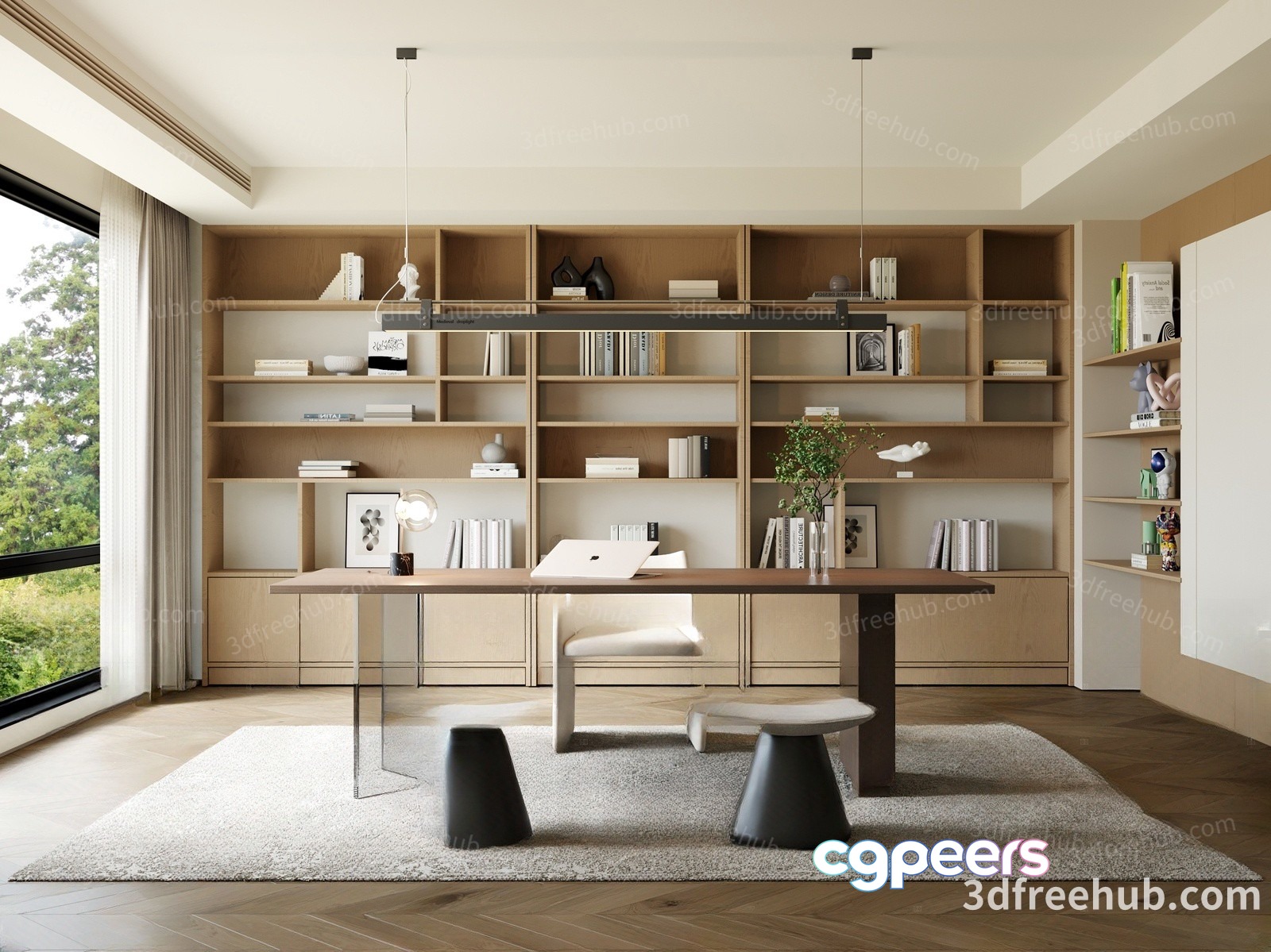 Modern Office Space 3D Model - 18525 - VRAY Render
