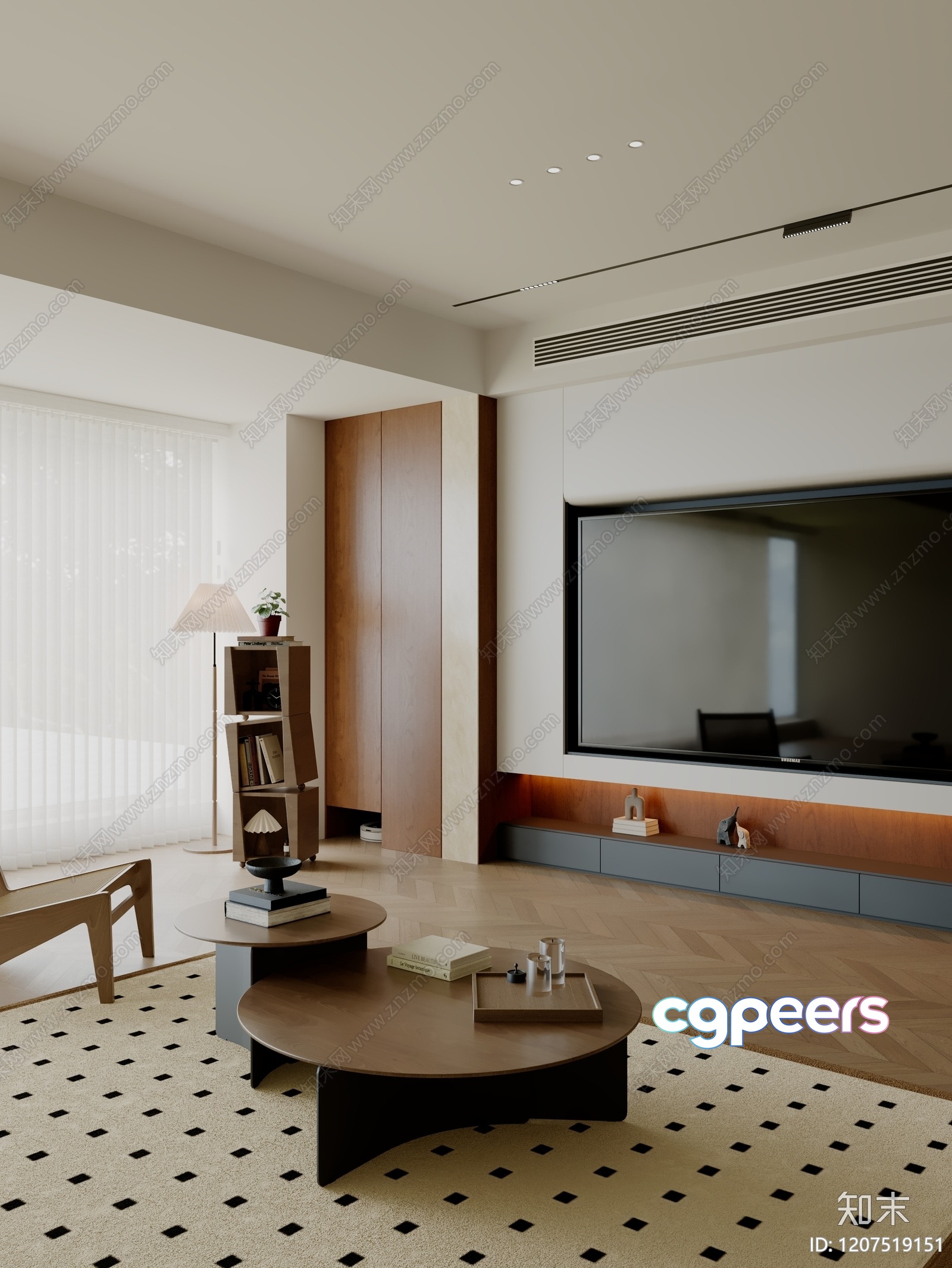 Modern Living Room 3D Model - 7566 - VRAY Render