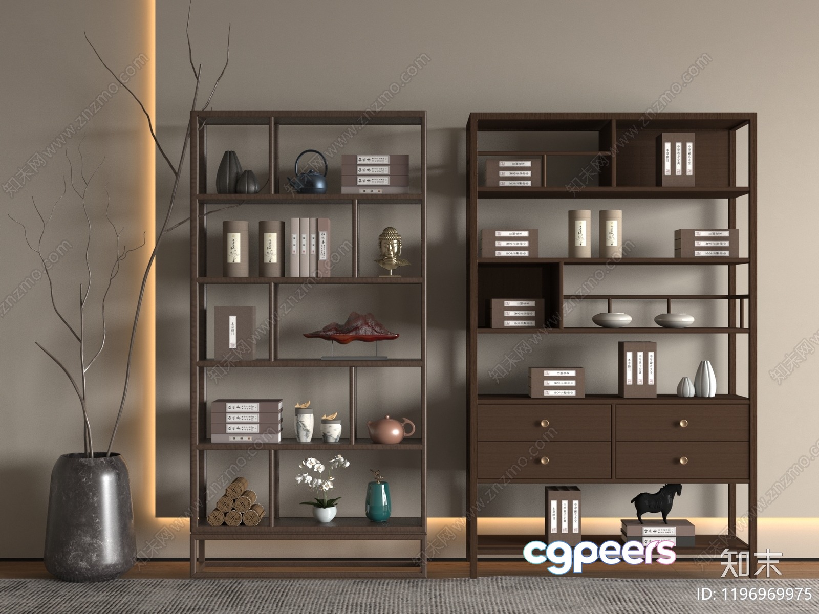 Modern Shelving Units 3D Model - 11100 - VRAY Render Modern Shelving Units 3D Model - 11100 - VRAY Render