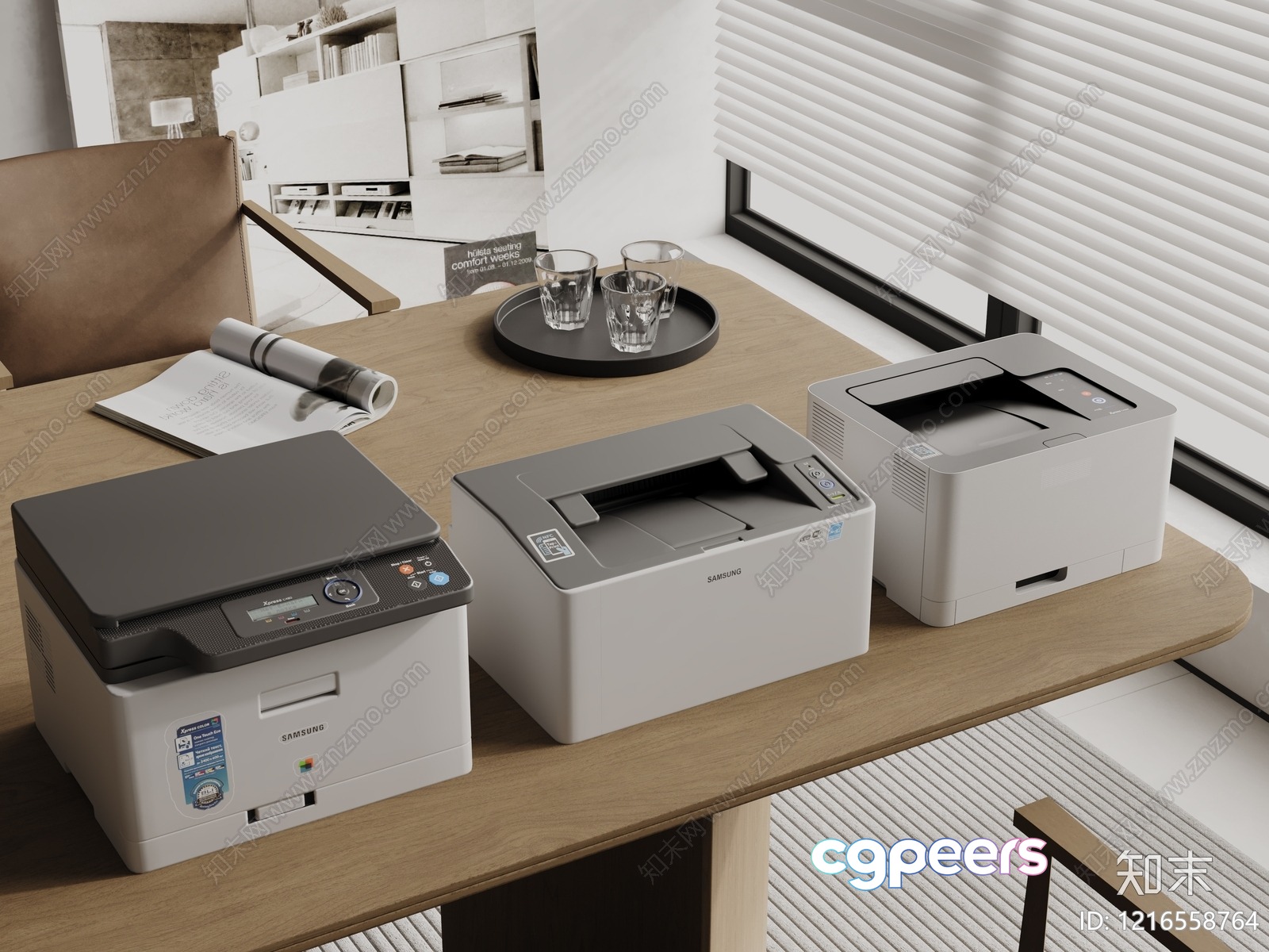 Modern Office Furniture 3D Model - 18436 - VRAY Render