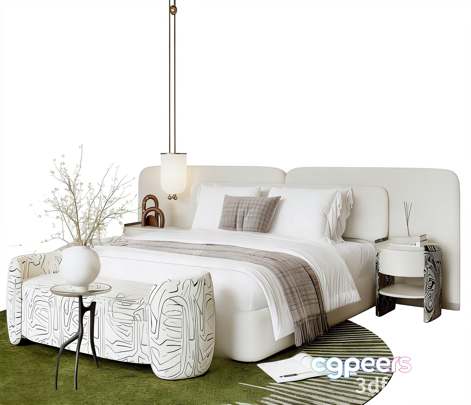 Cozy White Bedroom 3D Model - 20411 - VRAY Render