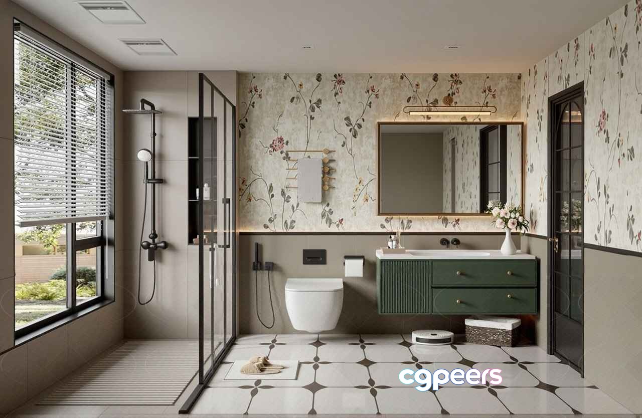 Modern Bathroom Space 3D Model - 16053 - VRAY Render Modern Bathroom Space 3D Model - 16053 - VRAY Render