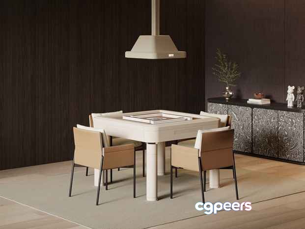 Modern Dining Room 3D Model - 8078 - VRAY Render