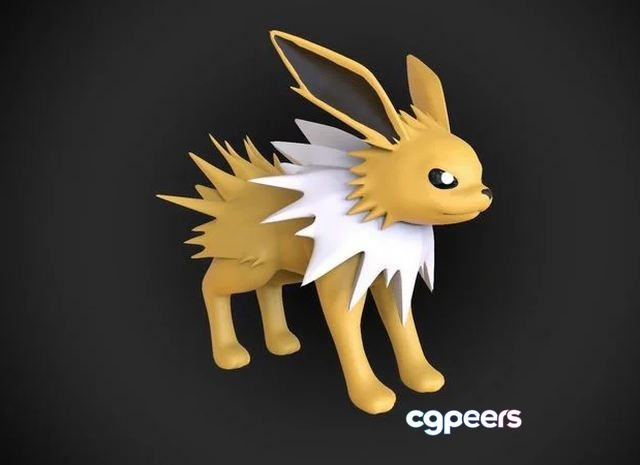3D Game Assets - Jolteon HD Base mesh pokemon 3D Game Assets - Jolteon HD Base mesh pokemon