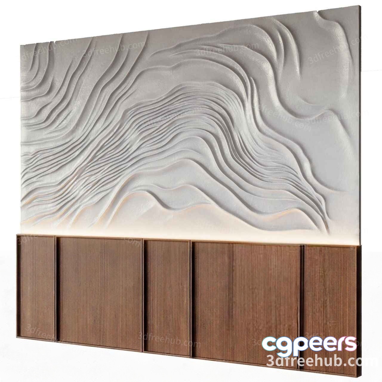 Modern Wood And White 3D Wall Art 3D Model - 22565 - VRAY Render Modern Wood And White 3D Wall Art 3D Model - 22565 - VRAY Render