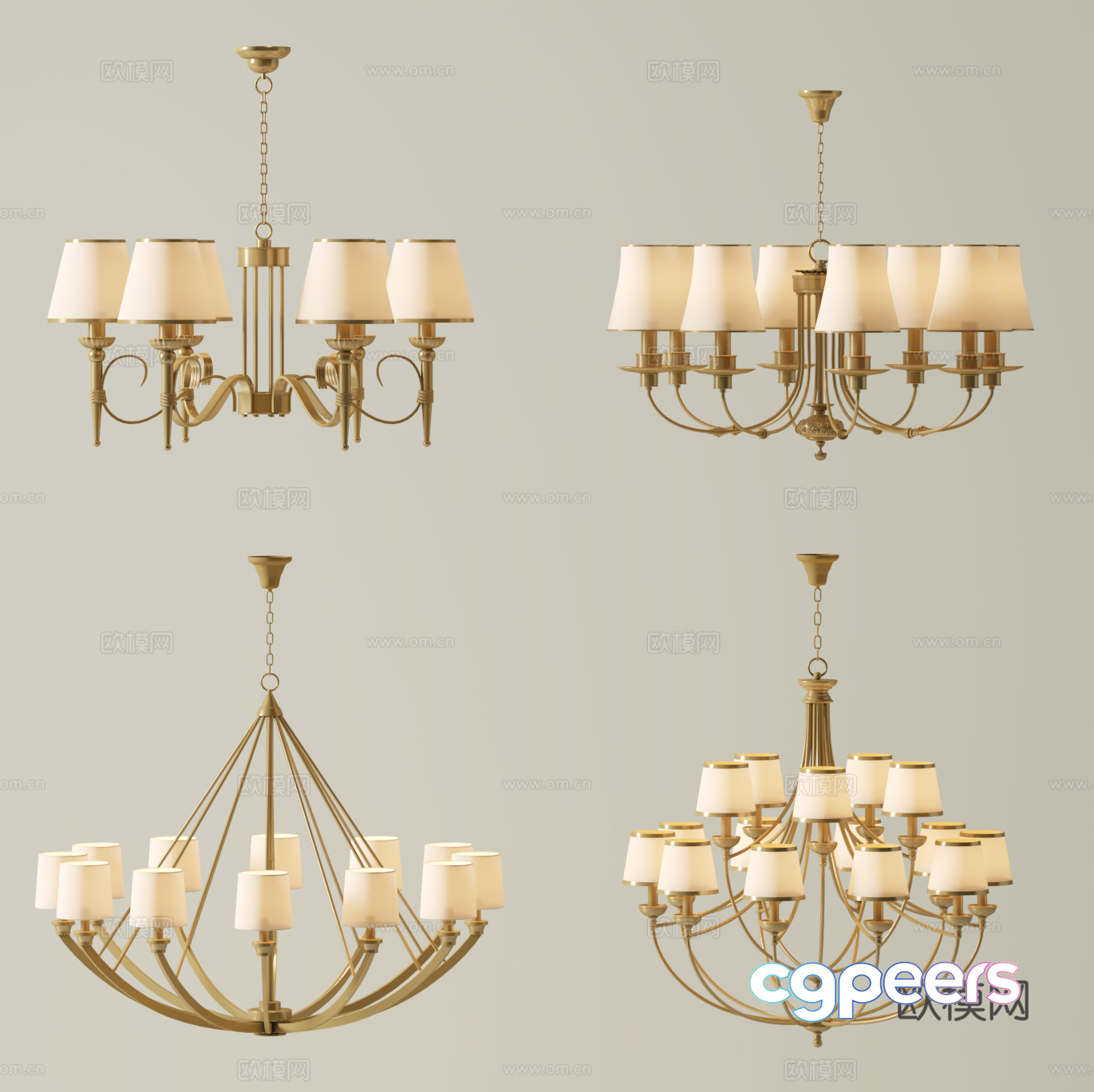 Gold Light Fixture 3D Model - 1152 - CORONA Render