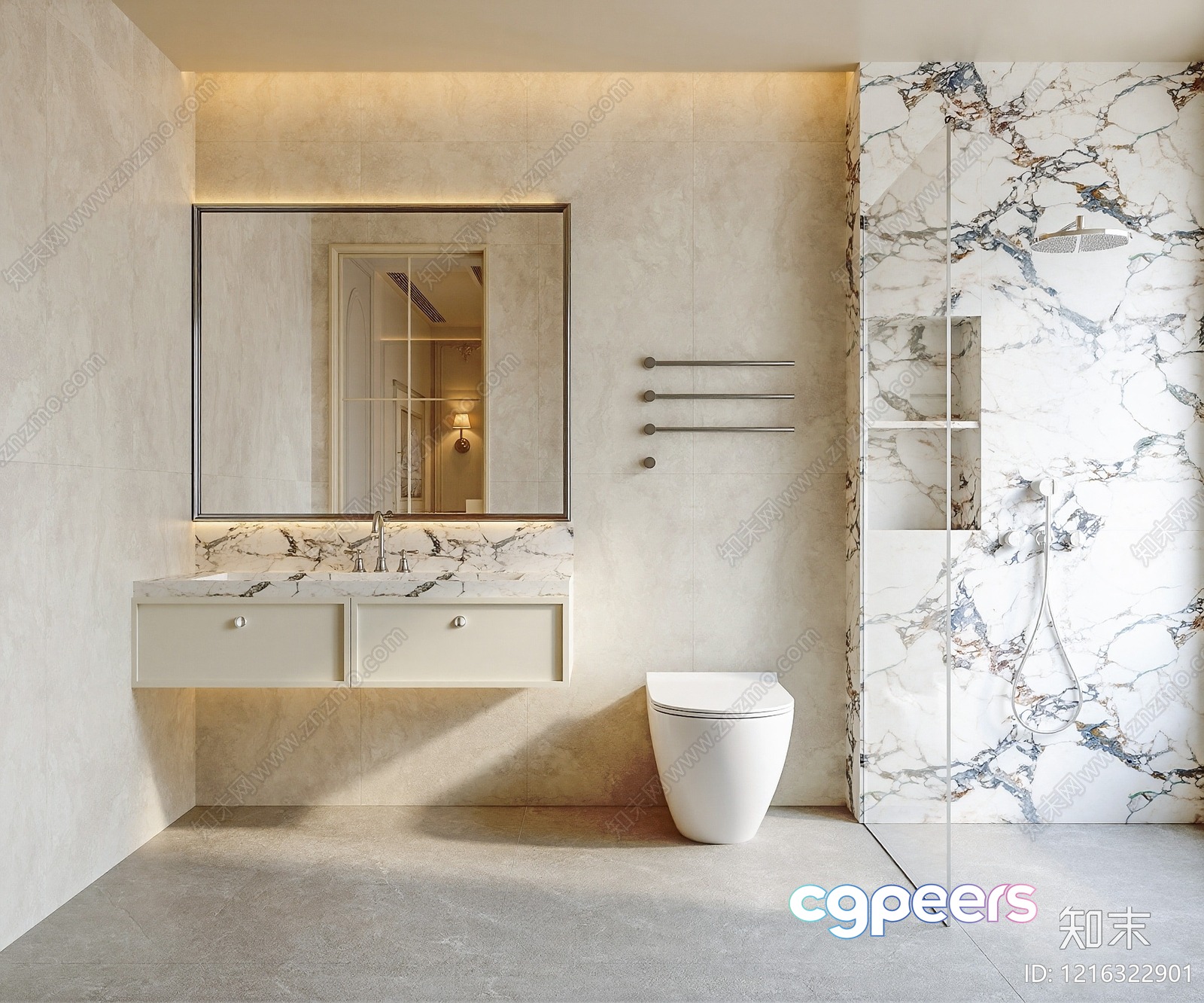 Modern Bathroom Design 3D Model - 13779 - VRAY Render