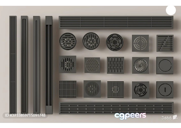 Gray Ventilation Systems 3D Model - 18092 - VRAY Render