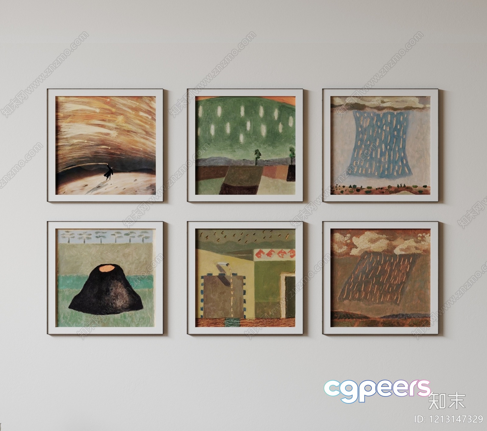 Abstract Art Prints 3D Model - 16638 - VRAY Render