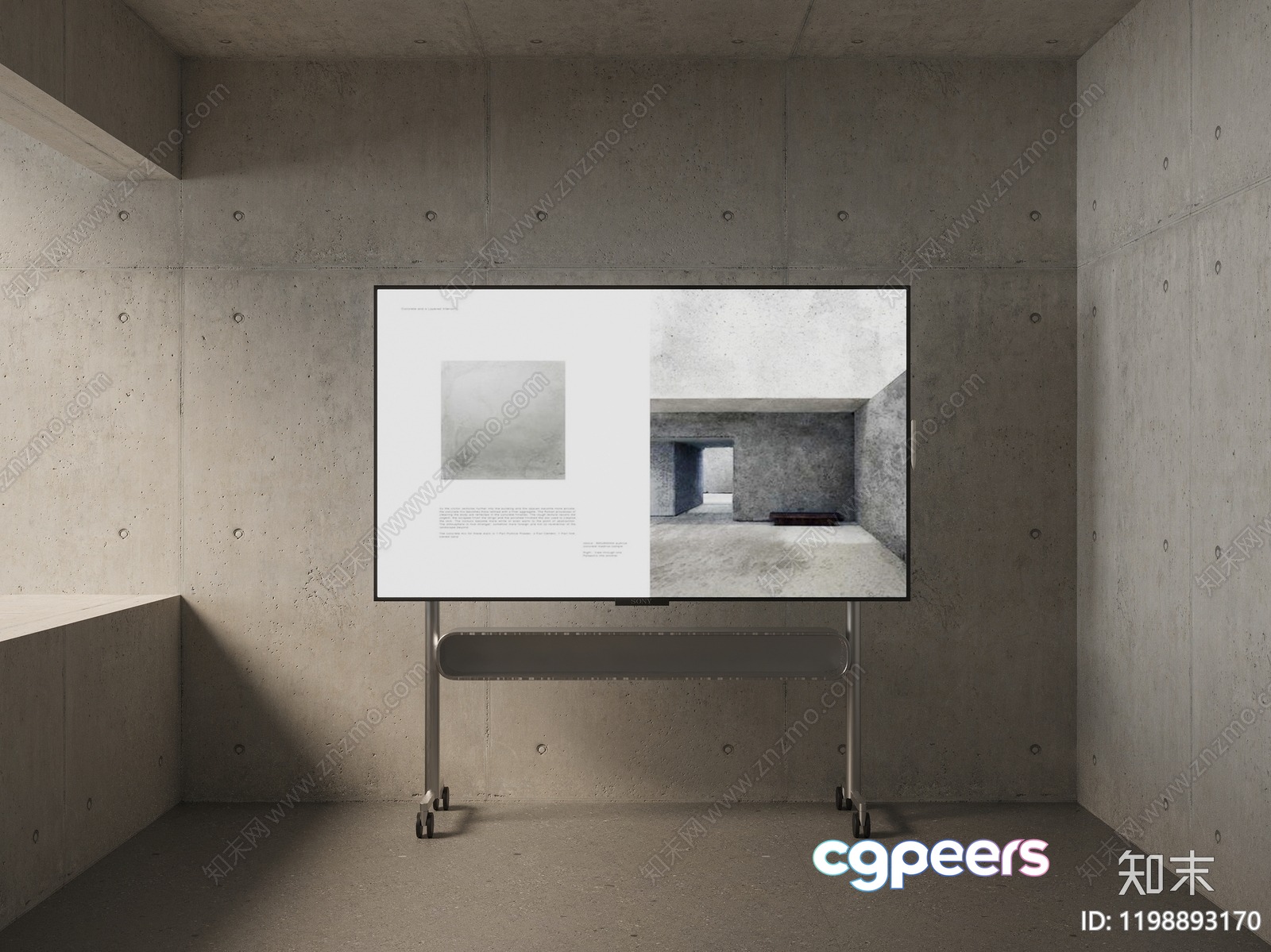 A Modern Concrete Room 3D Model - 11312 - CORONA Render A Modern Concrete Room 3D Model - 11312 - CORONA Render
