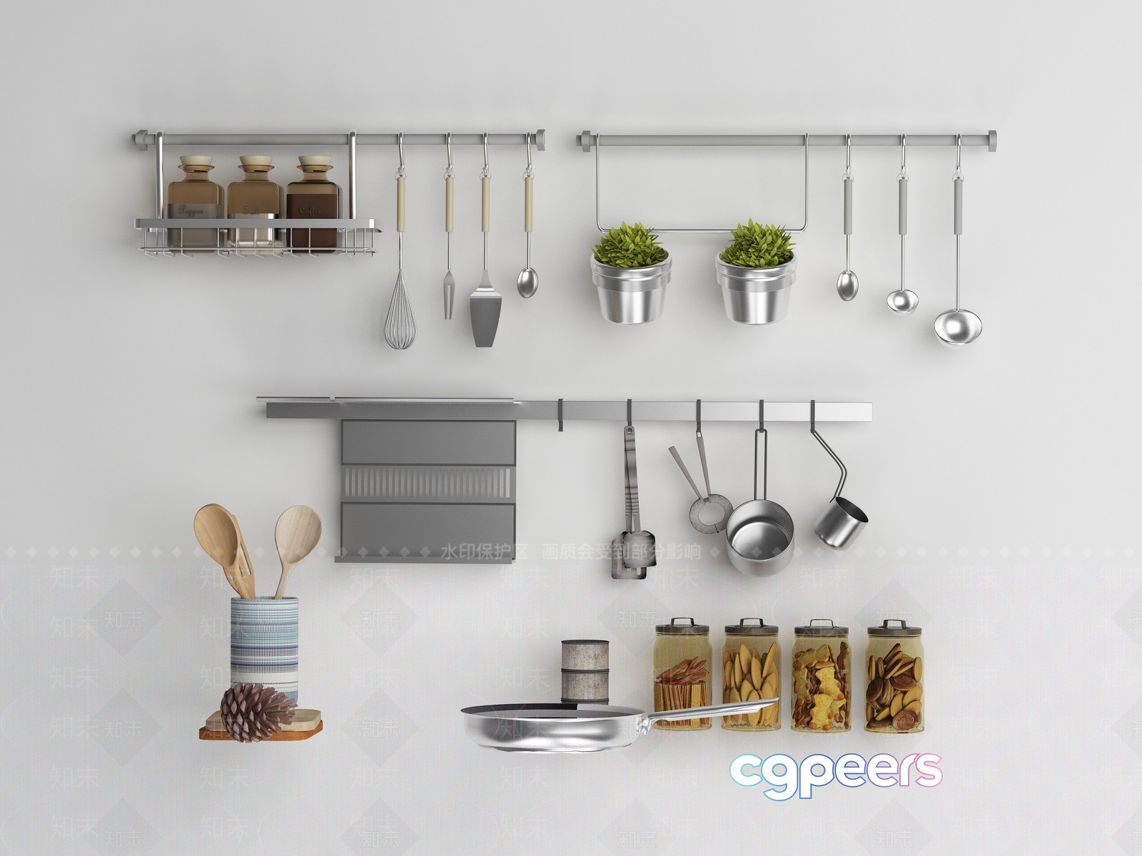 Modern Kitchen Utensils 3D Model - 9467 - VRAY Render Modern Kitchen Utensils 3D Model - 9467 - VRAY Render