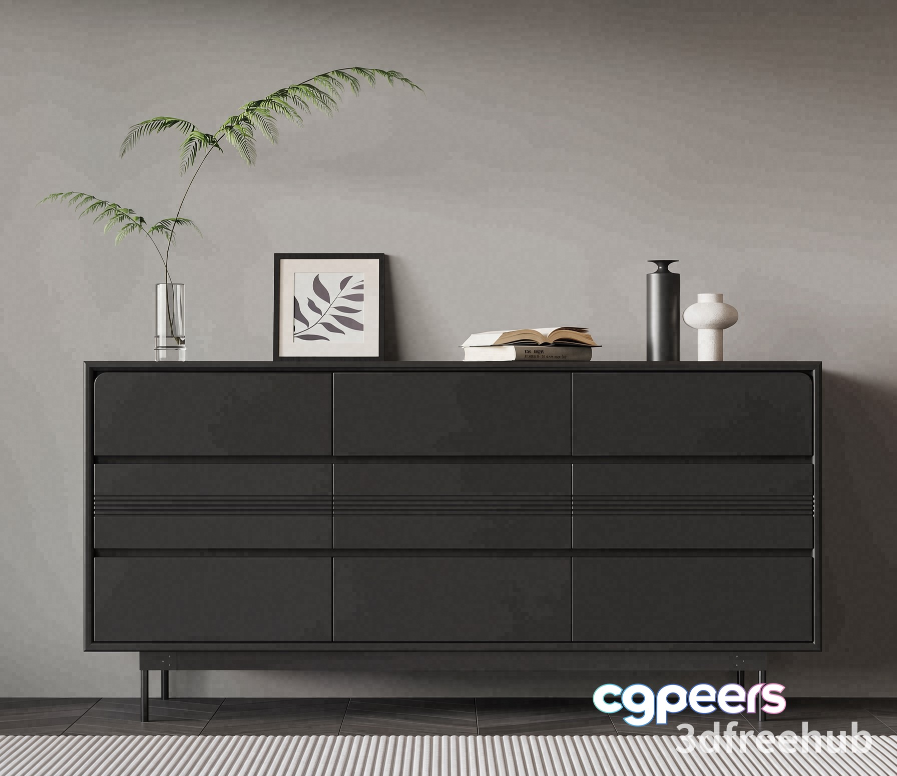 Modern Dresser 3D Model - 5529 - VRAY Render Modern Dresser 3D Model - 5529 - VRAY Render