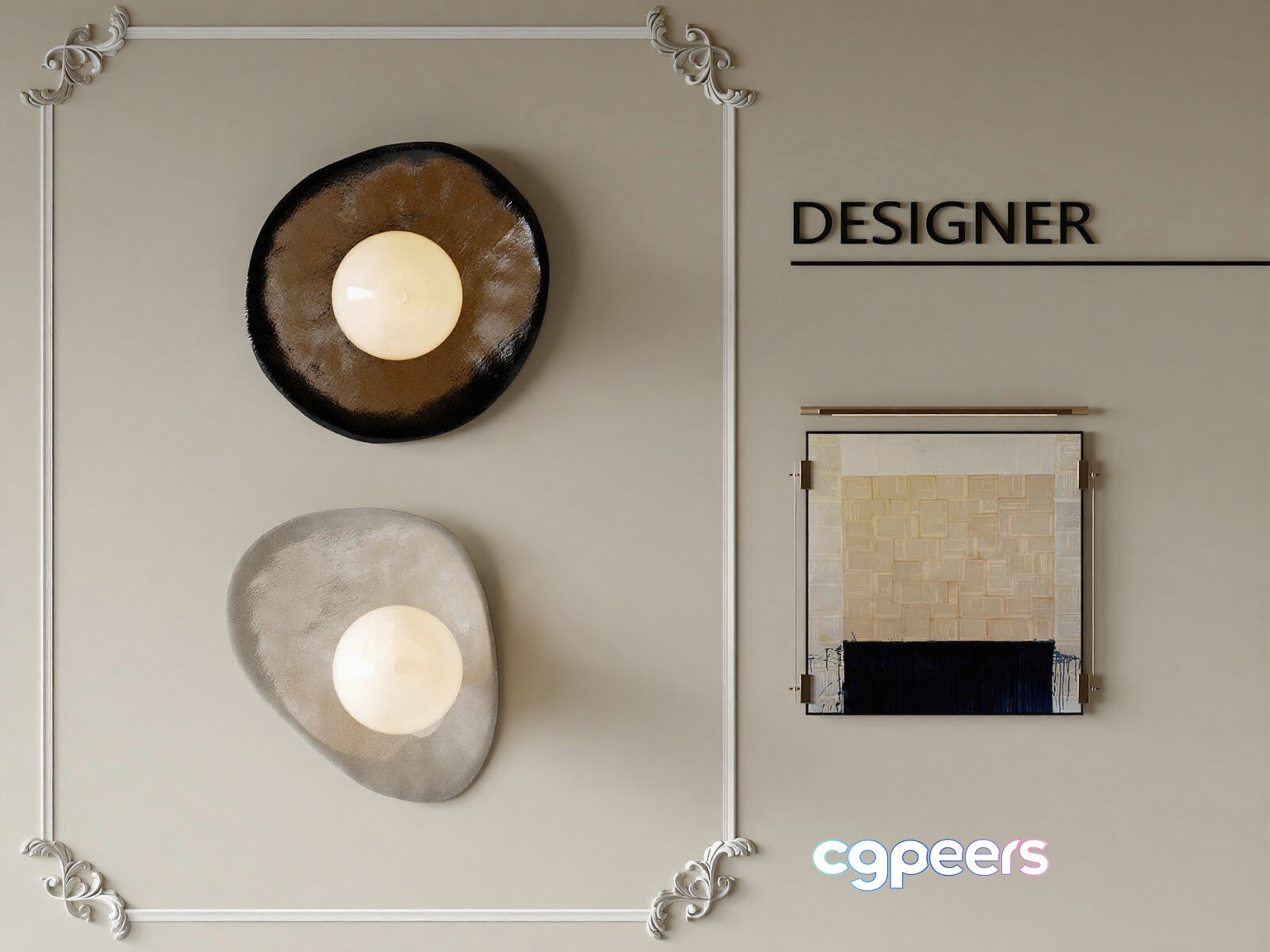 Modern Wall Art 3D Model - 1730 - CORONA Render Modern Wall Art 3D Model - 1730 - CORONA Render