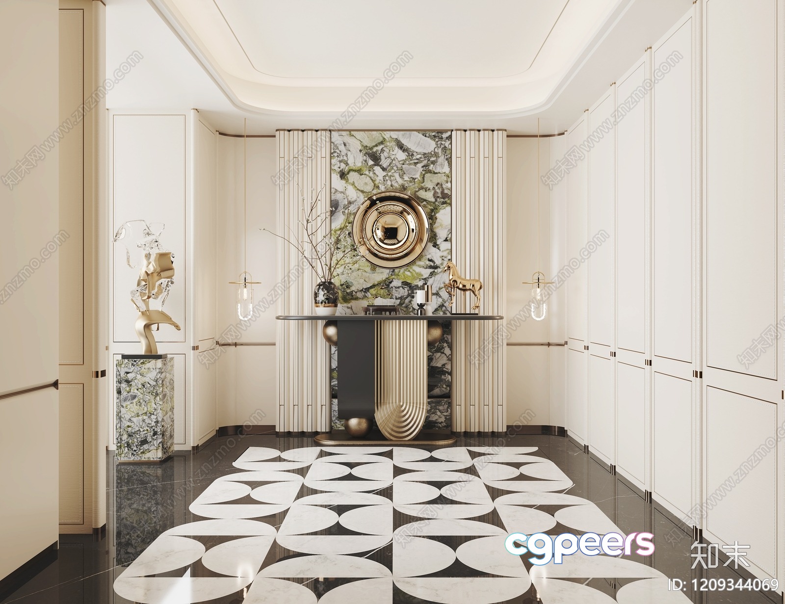 Modern Luxury Hallway 3D Model - 3573 - VRAY Render