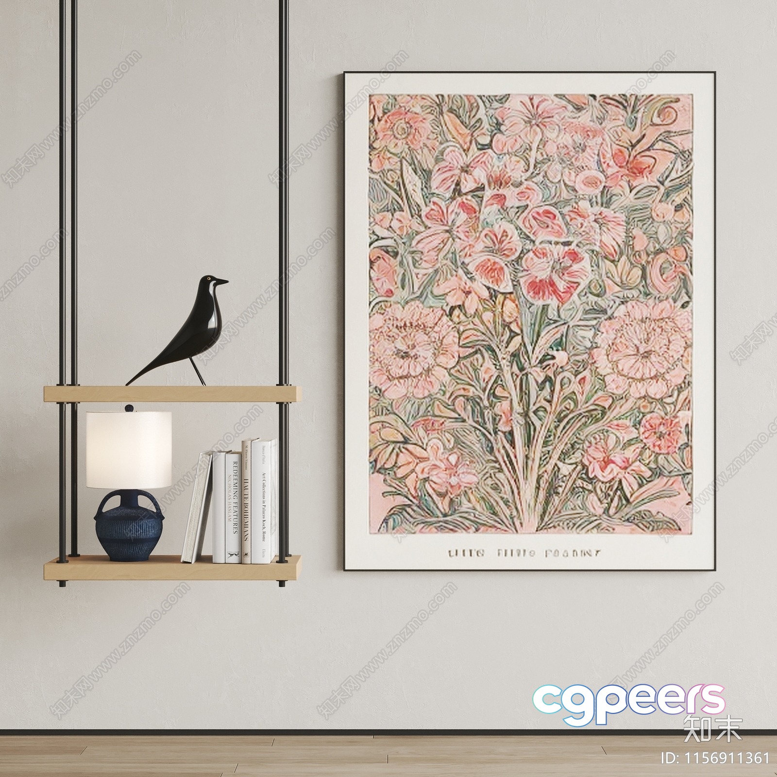 Modern Hanging Shelf 3D Model - 2907 - VRAY Render Modern Hanging Shelf 3D Model - 2907 - VRAY Render