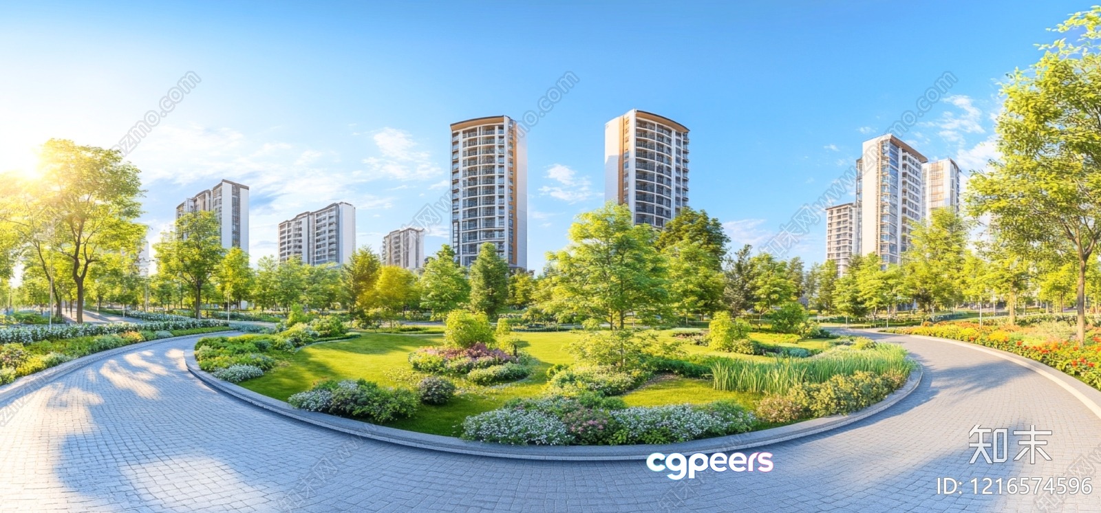 Urban City Park 3D Model - 18461 - VRAY Render