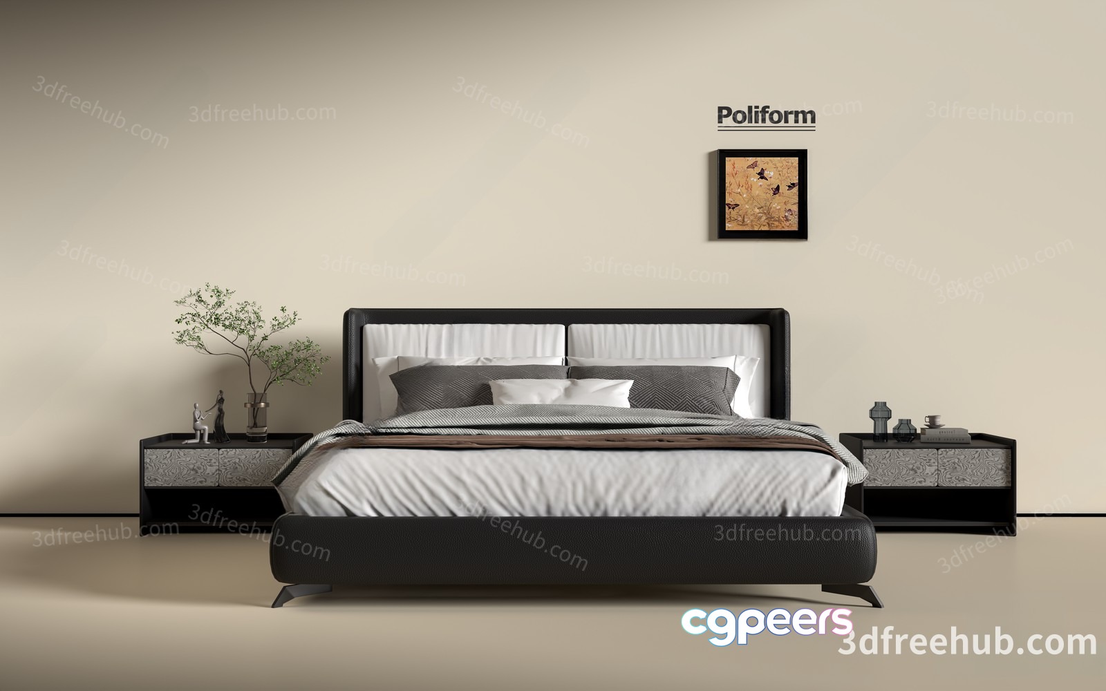 Cozy Bedroom 3D Model - 19611 - VRAY Render